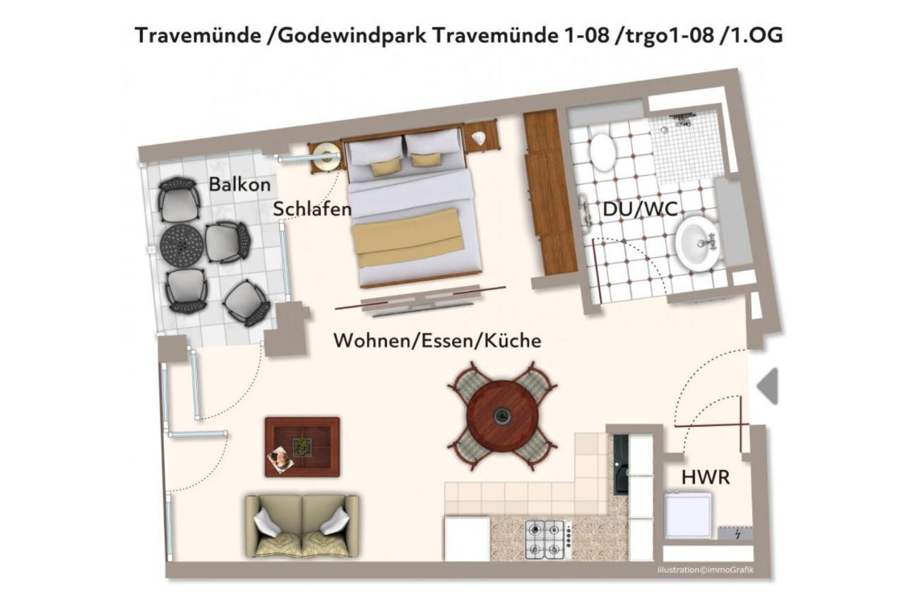 Appartement Godewindpark Travemuende Godewindpark Travemuende 1-08 à Lübeck Extérieur photo